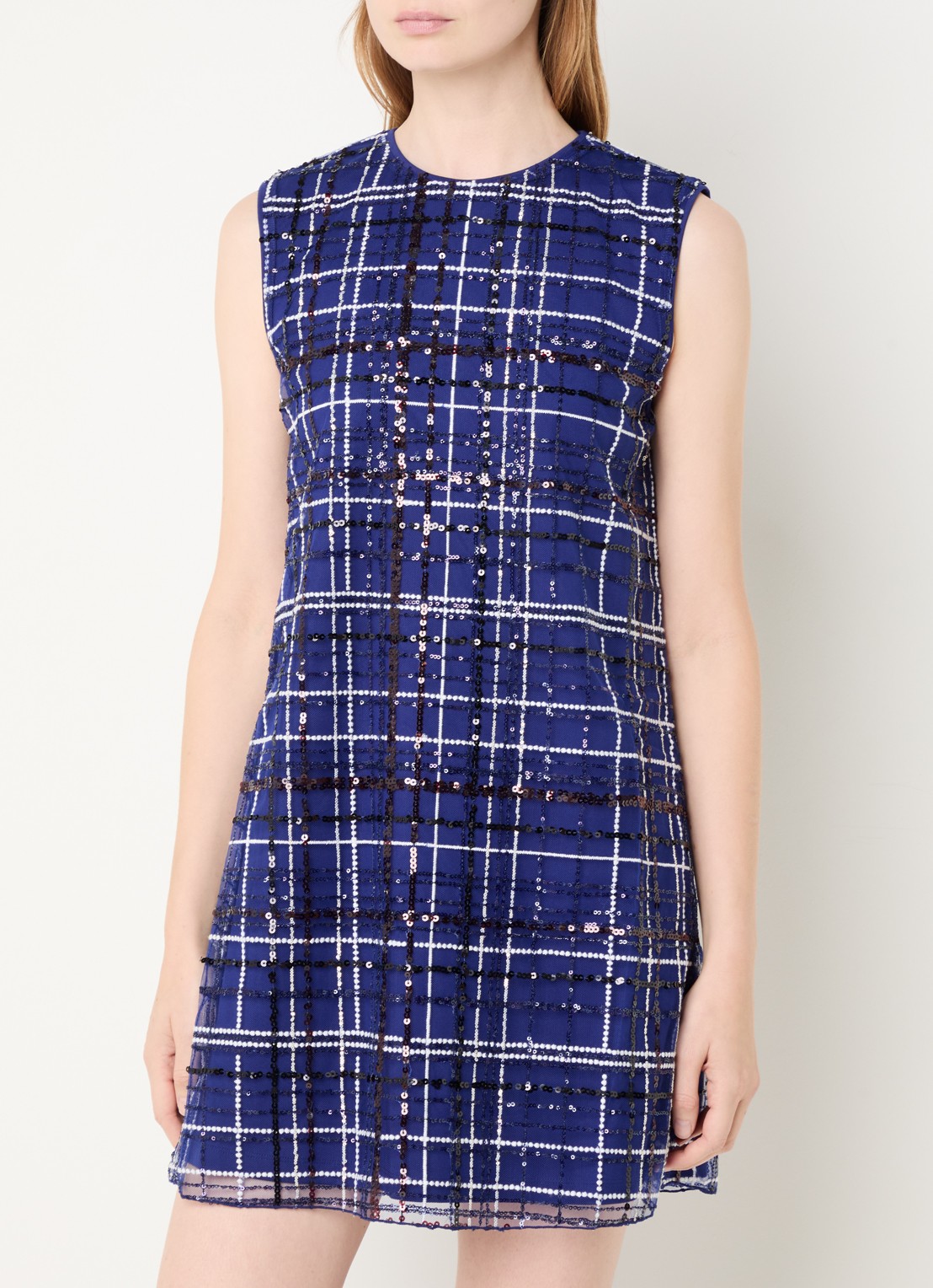 Max & Co Gondola mini jurk met pailletten - detail 4 royalblauw