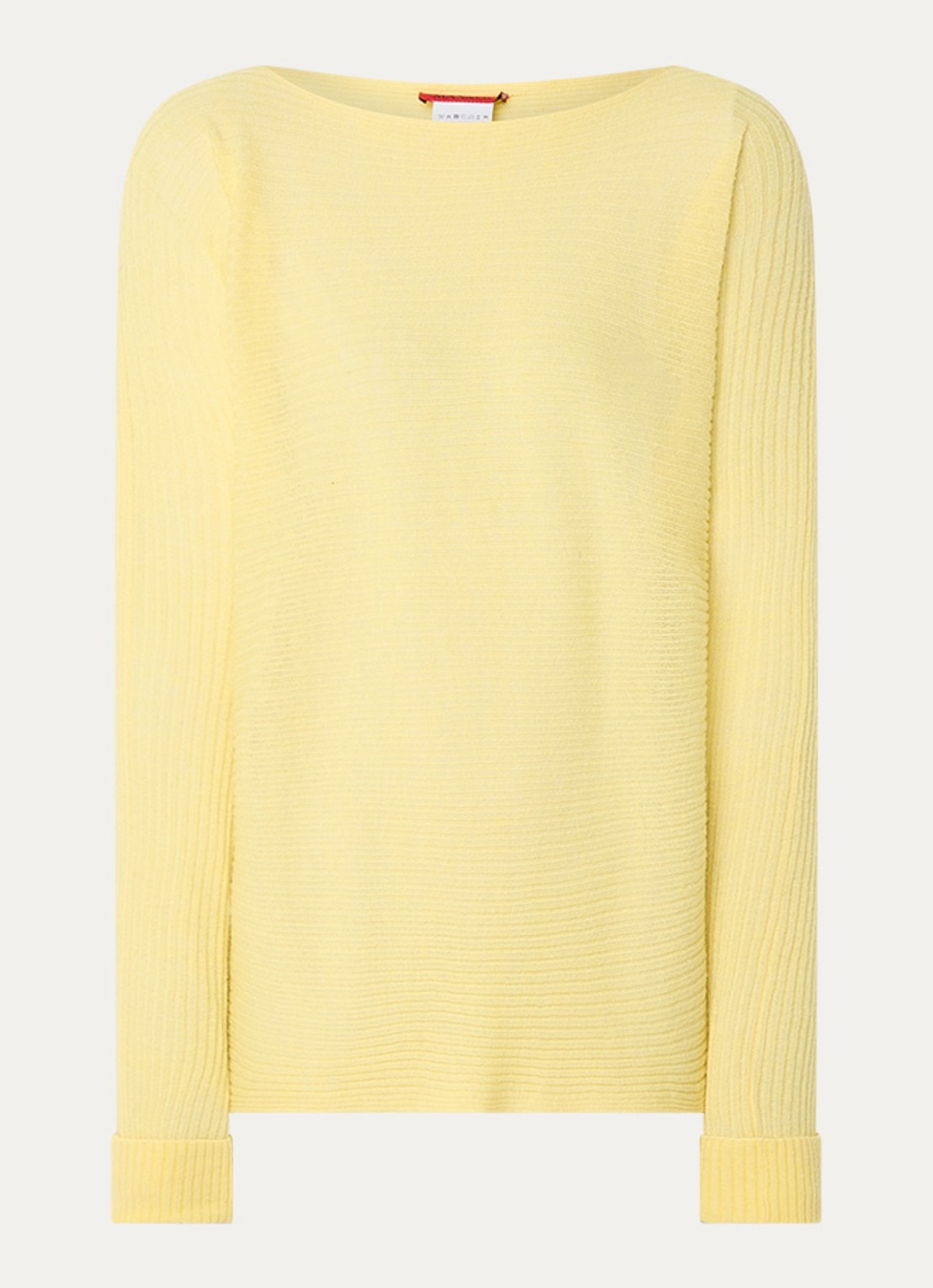 Max & Co Grofgebreide semi-transparante pullover in alpaca wolblend - voorkant 3 geel