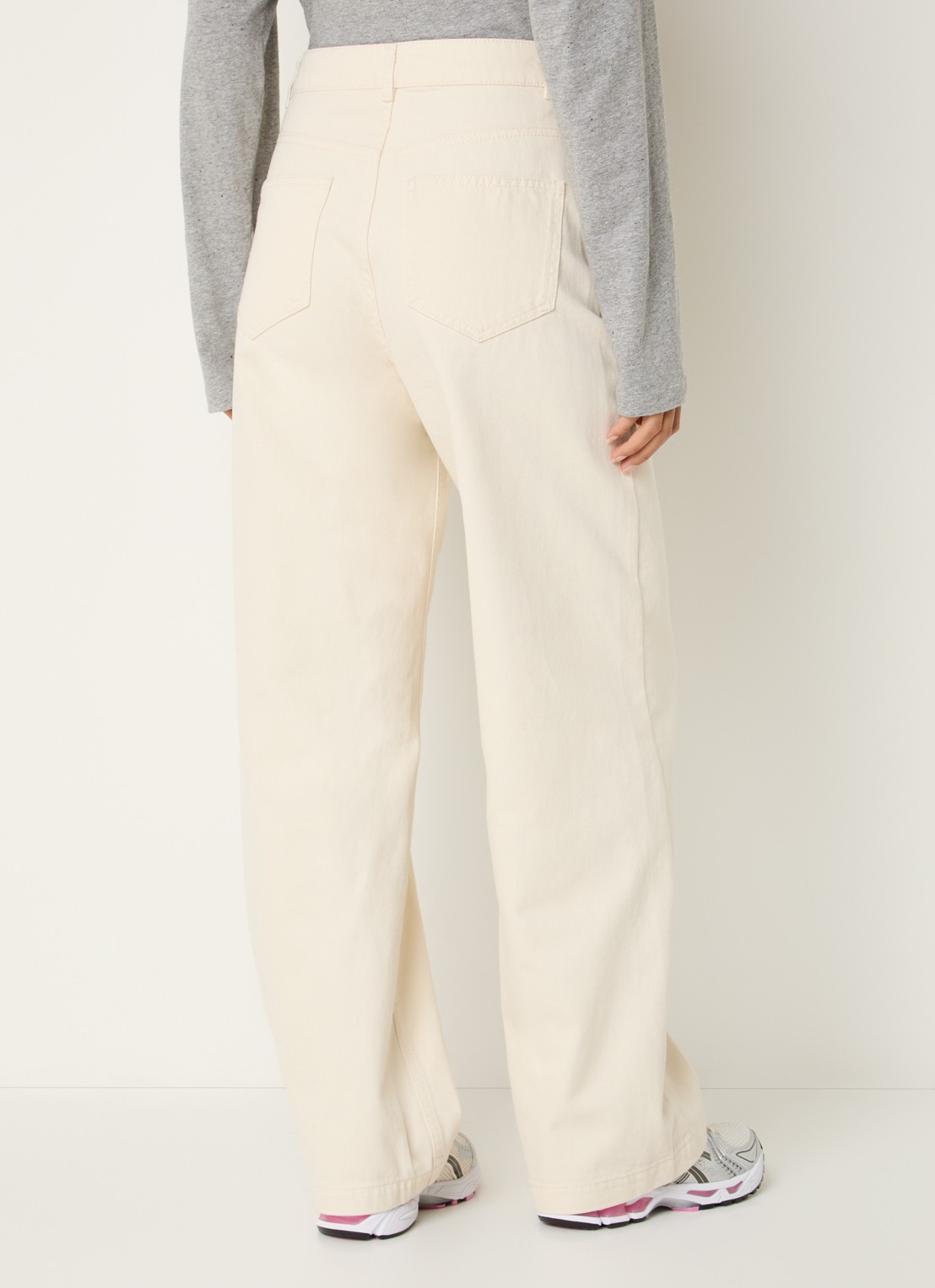 Max & Co High waist loose fit jeans met gekleurde wassing - achterkant 5 ivoor