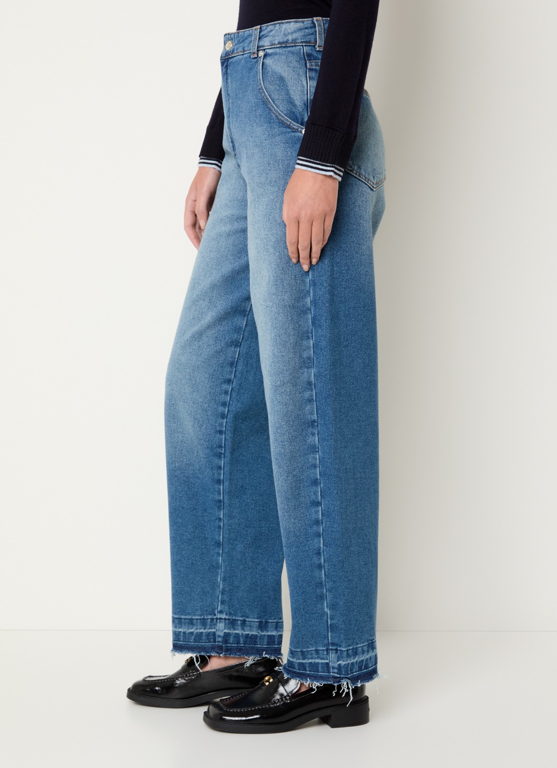 Max & Co High waist loose fit jeans met medium wassing - detail 5 indigo