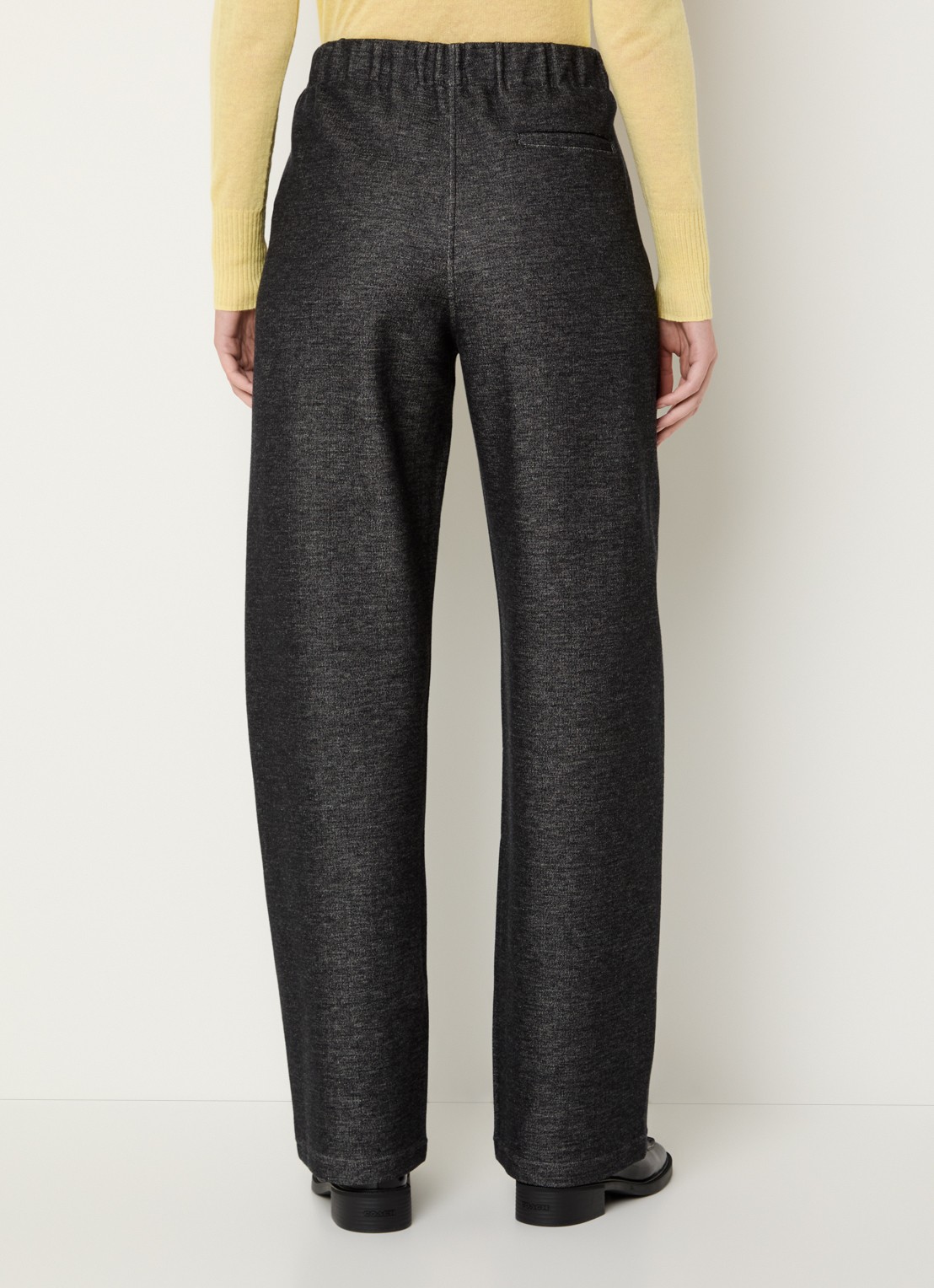 Max & Co High waist straight fit pantalon met gemêleerd dessin - achterkant 2 antraciet