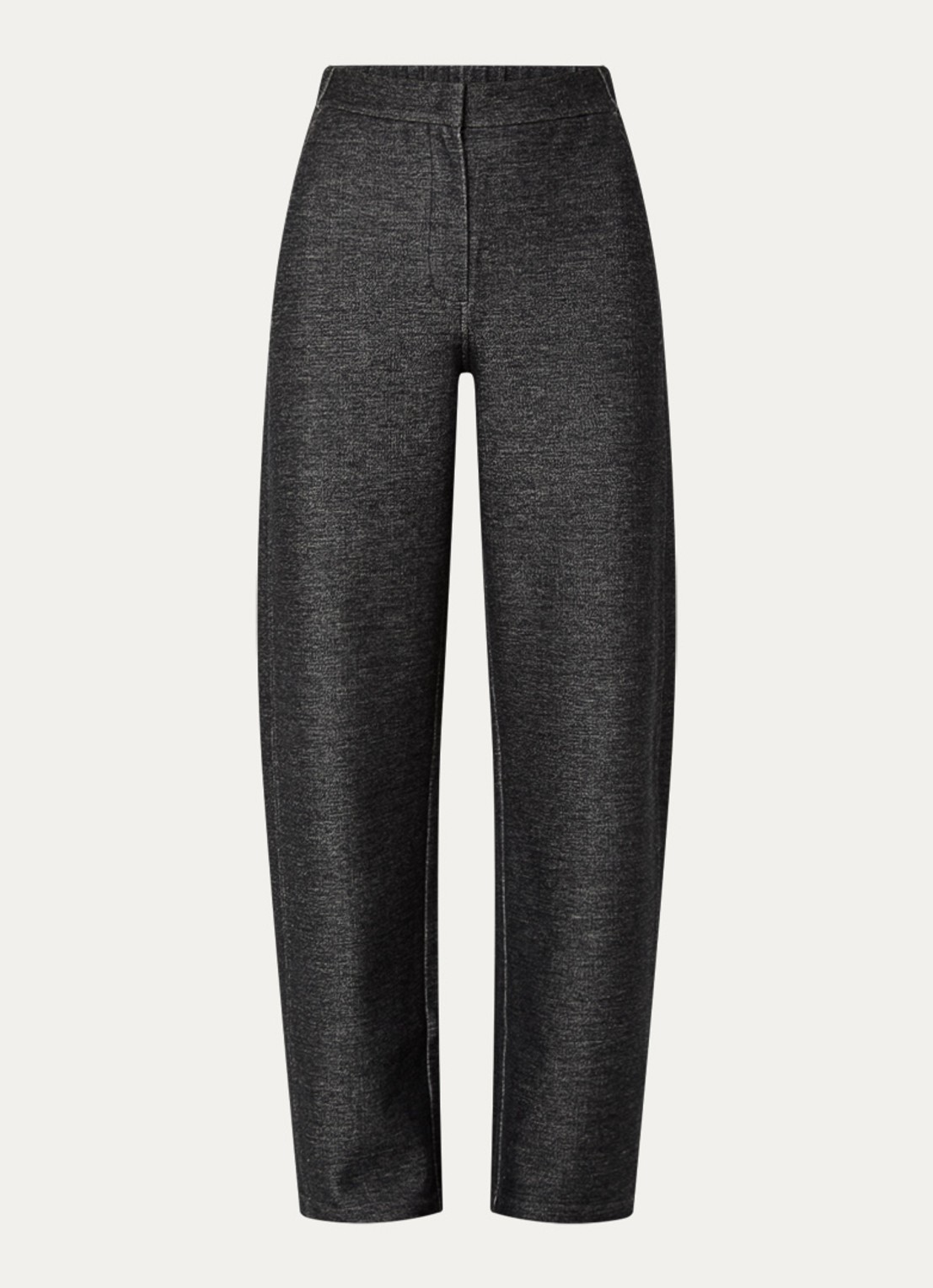 Max & Co High waist straight fit pantalon met gemêleerd dessin - voorkant 3 antraciet