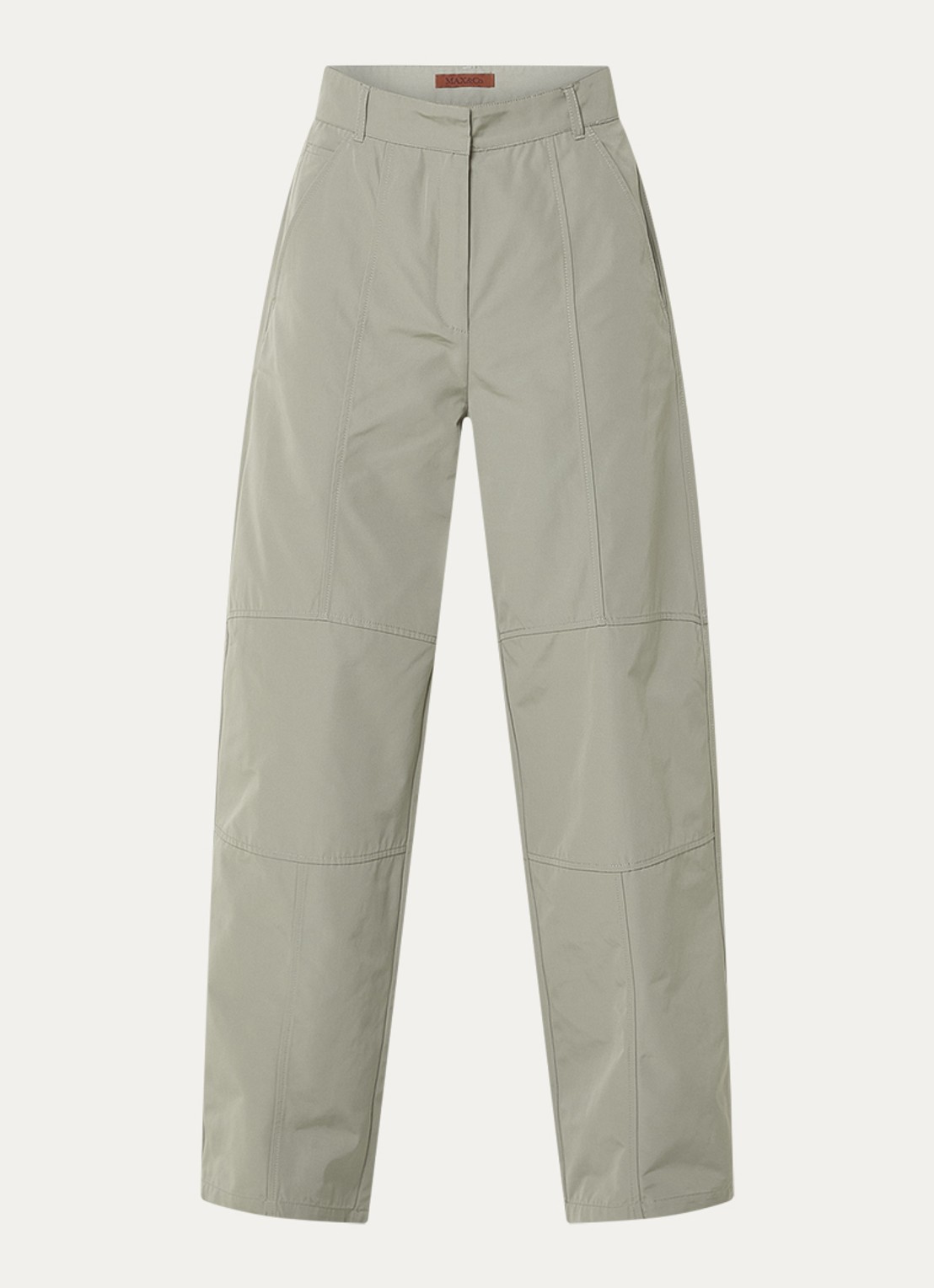 Max & Co High waist wide fit broek met steekzakken - voorkant 3 olijfgroen