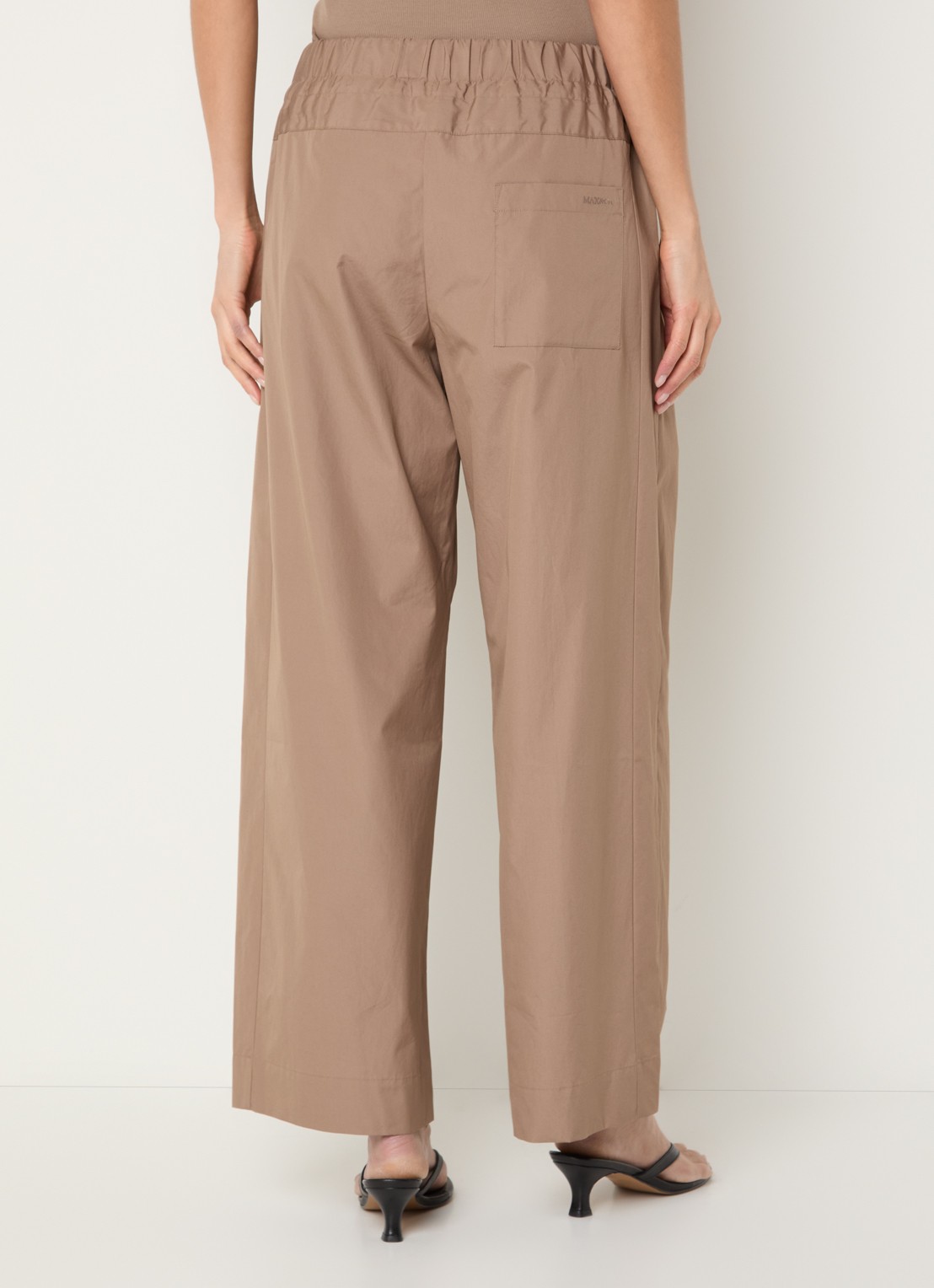 Max & Co  High waist wide fit palazzobroek steekzakken - achterkant zand