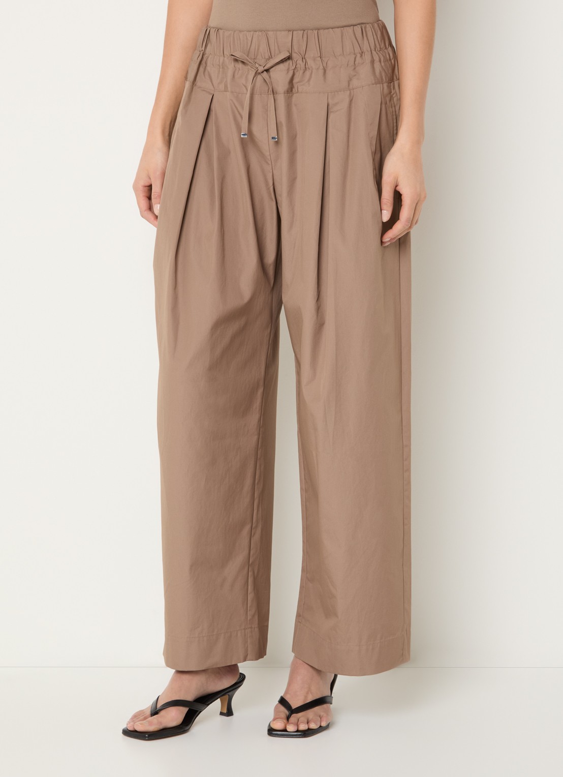 Max & Co  High waist wide fit palazzobroek steekzakken - detail 4 zand