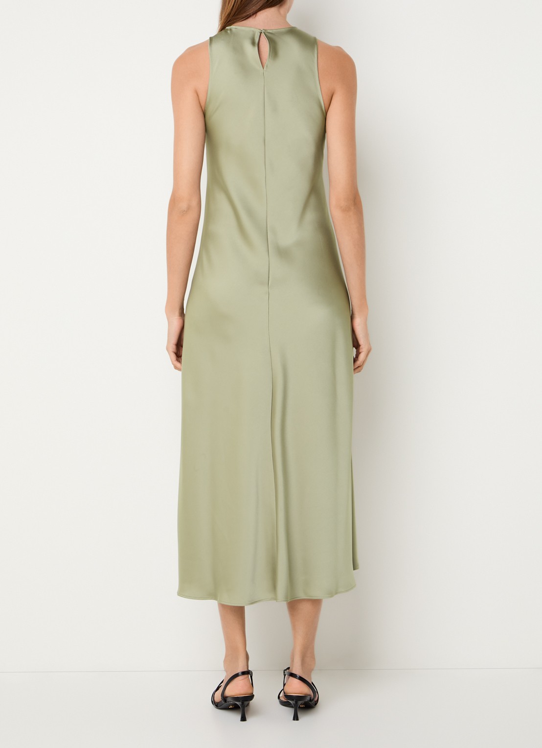 Max & Co Kaiser midi jurk van satijn - achterkant 3 beige