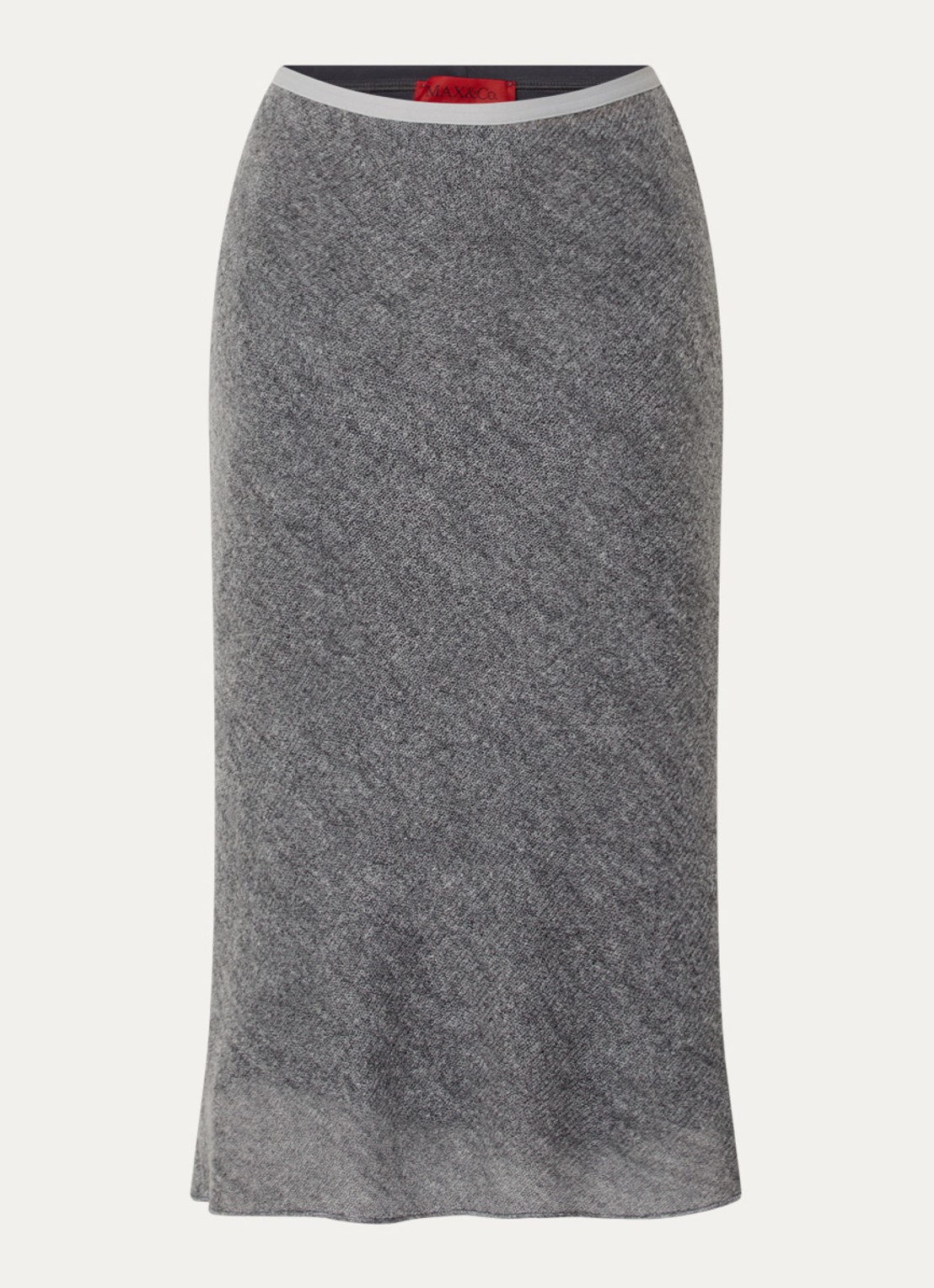 Max & Co Mago grofgebreide midi rok - voorkant 2 grijs
