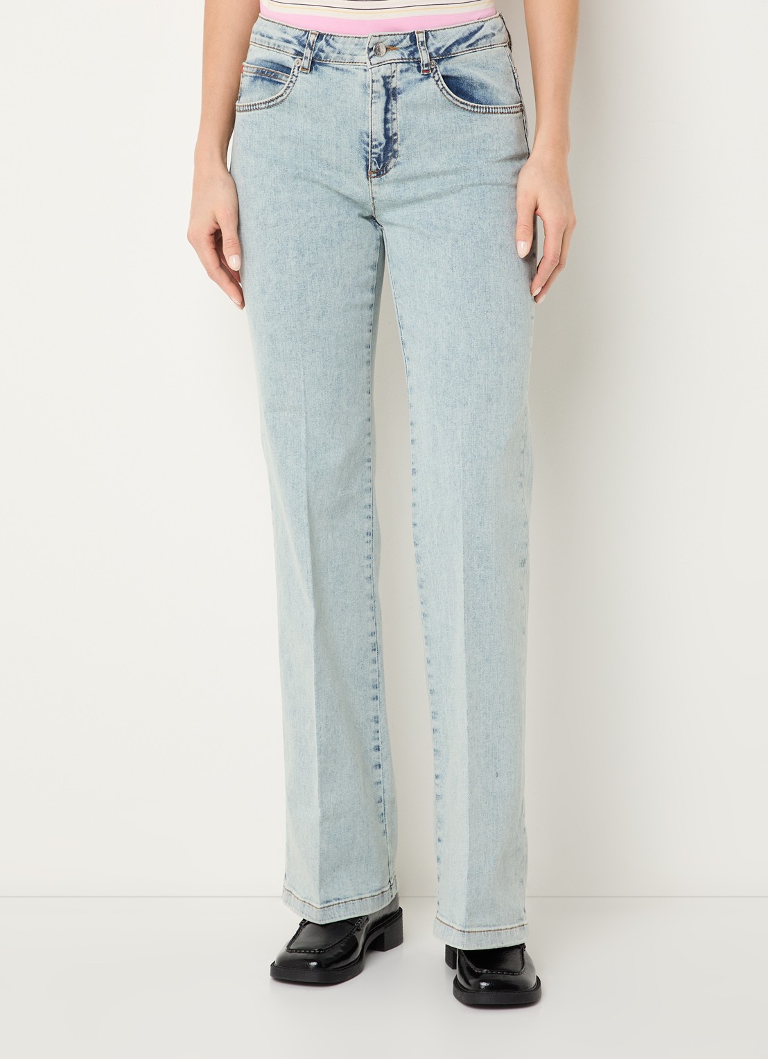 Max & Co Mcopasta1 high waist loose fit jeans met lichte wassing - detail 4 indigo