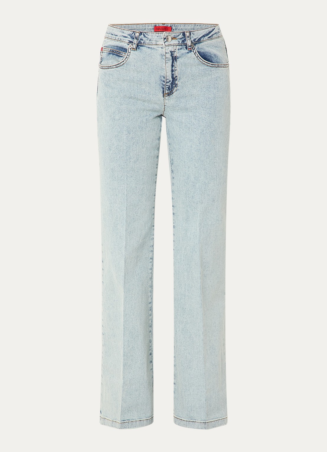 Max & Co Mcopasta1 high waist loose fit jeans met lichte wassing - voorkant 2 indigo