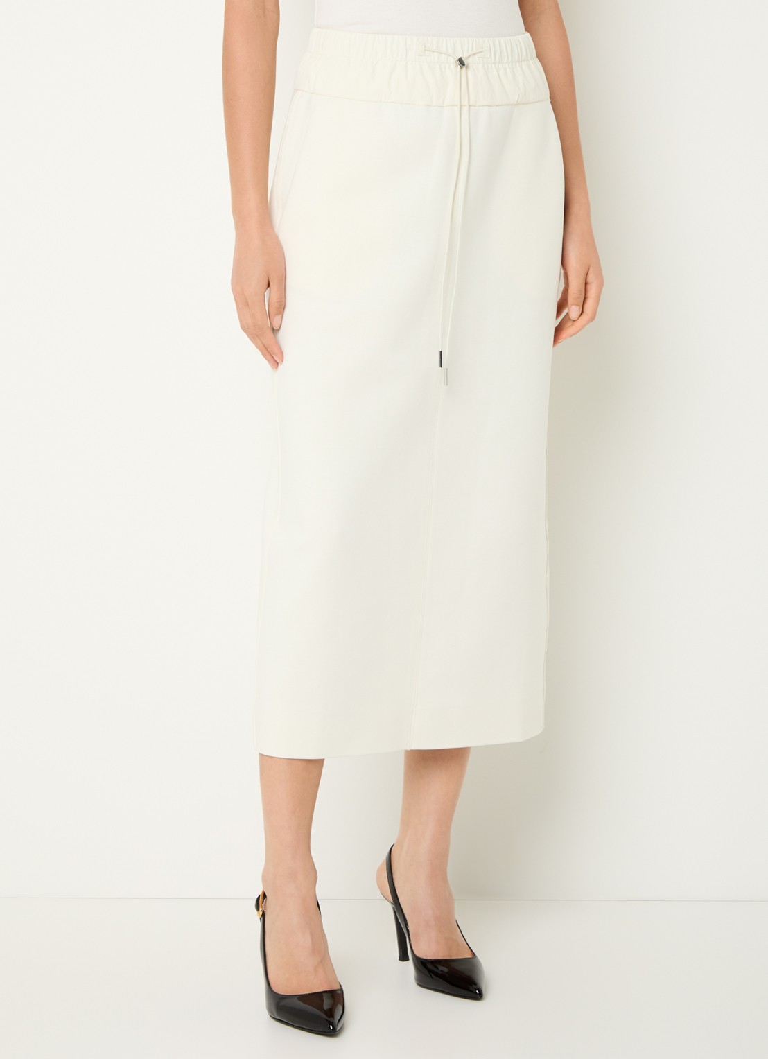 Max & Co Midi kokerrok met steekzakken en split - detail 2 creme