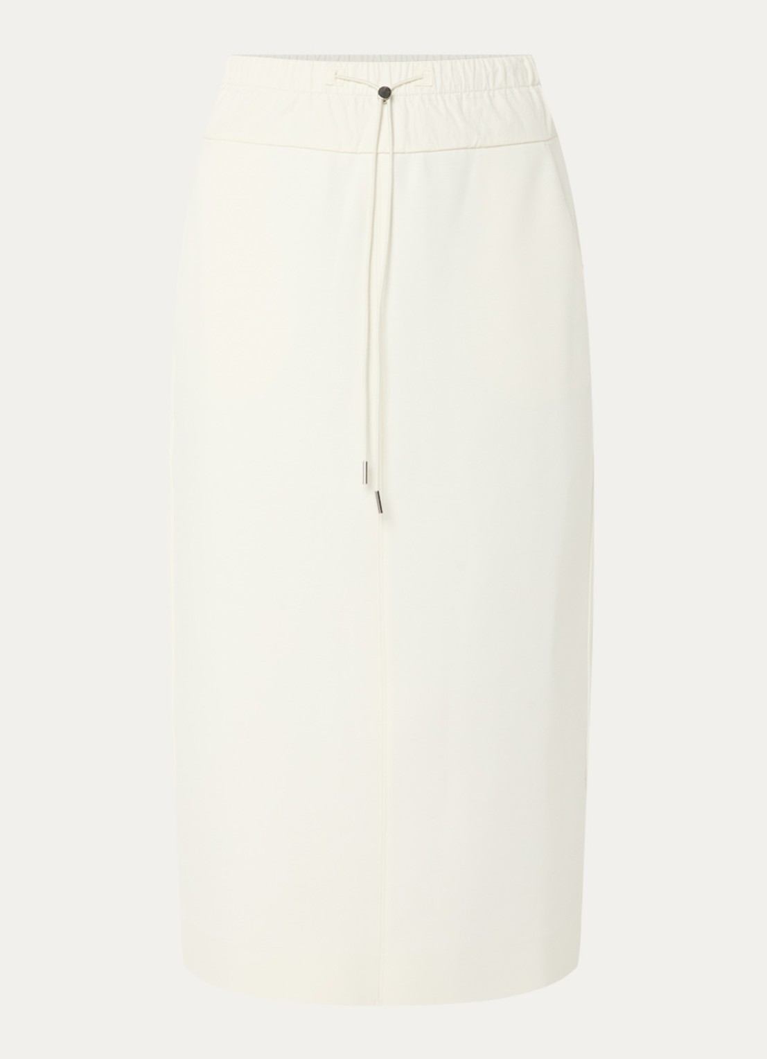 Max & Co Midi kokerrok met steekzakken en split - voorkant 3 creme