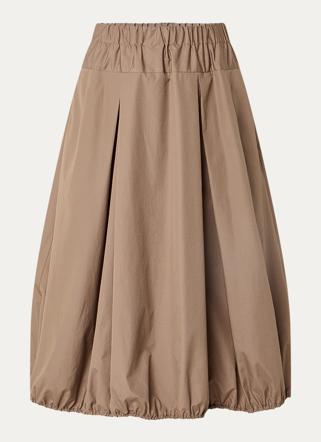 Max & Co Midi rok met elastische band - voorkant 2 zand