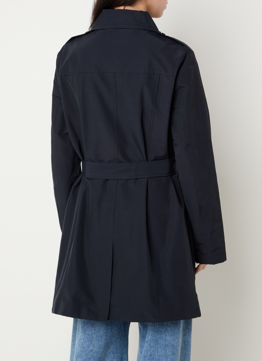 Max & Co Milo double-breasted trenchcoat met steekzakken - achterkant donkerblauw