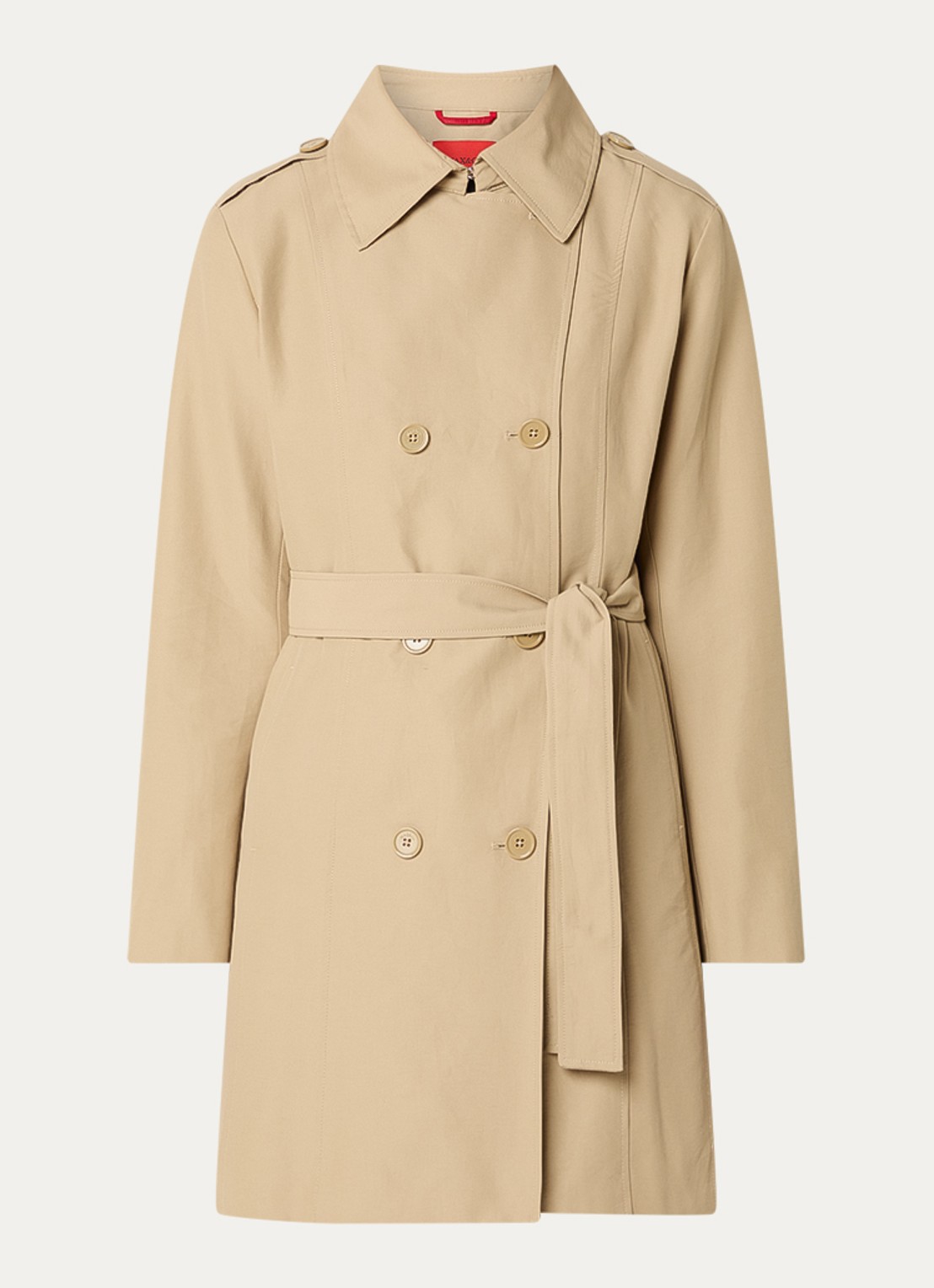Max & Co Milo double-breasted trenchcoat met steekzakken - voorkant 2 camel
