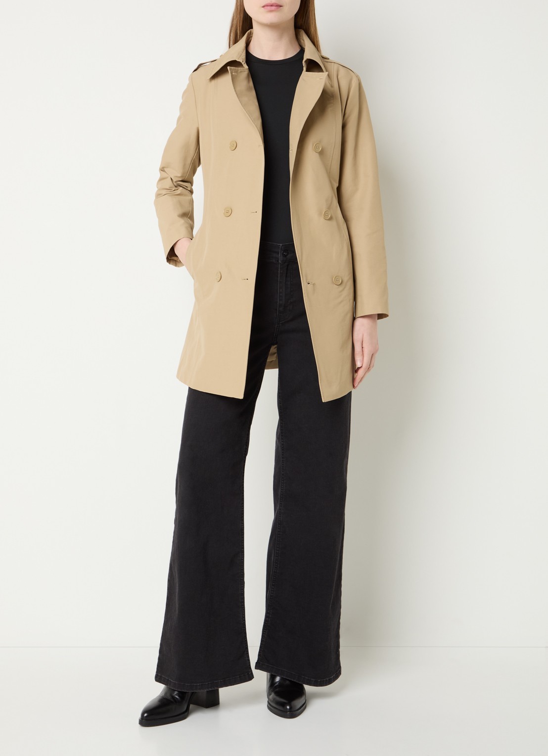 Max & Co Milo double-breasted trenchcoat met steekzakken - voorkant 3 camel