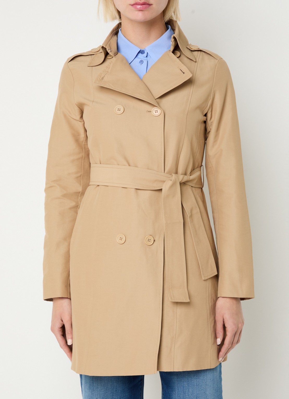Max & Co Milo double breasted trenchcoat met strikceintuur - detail 4 beige