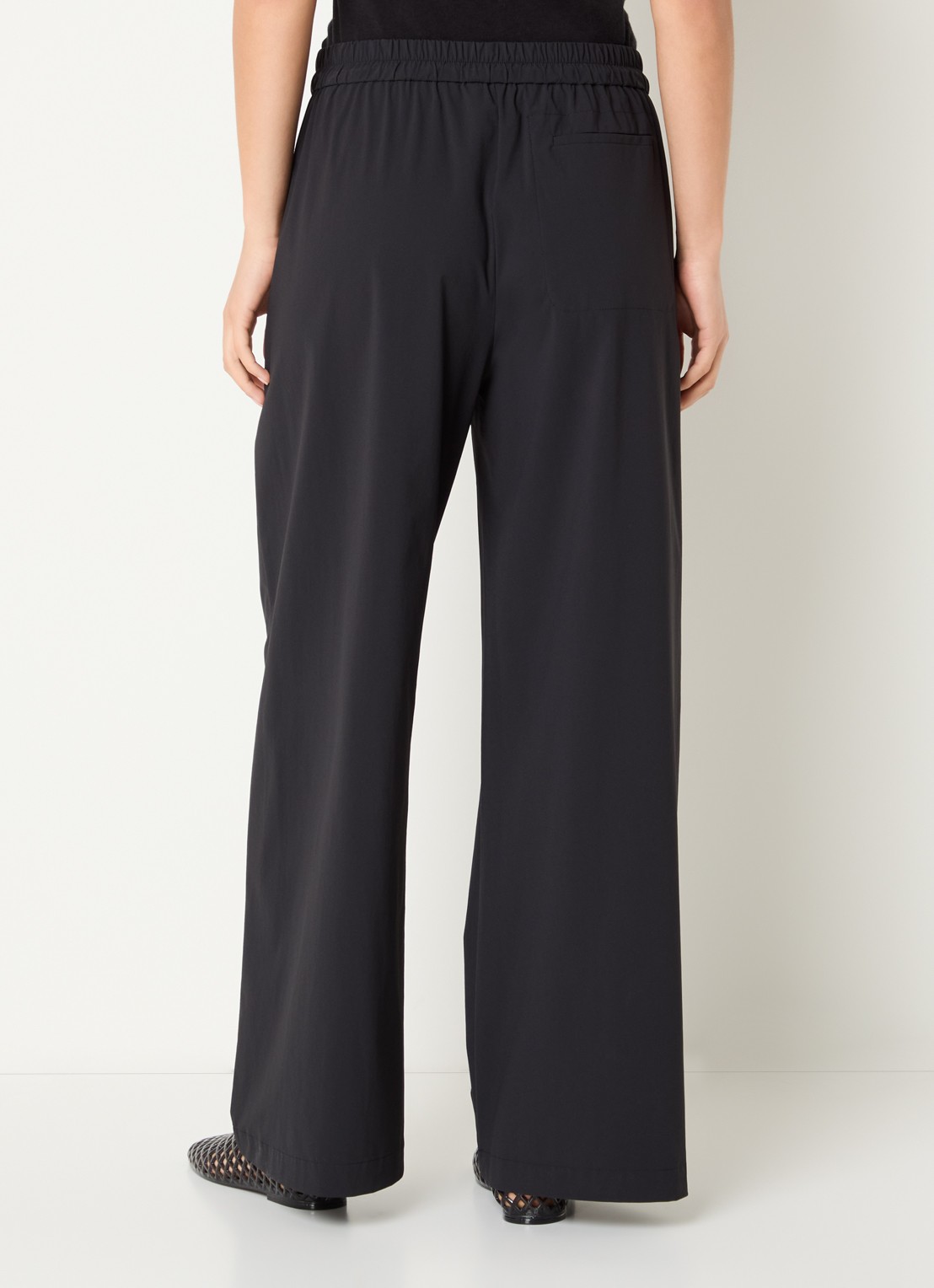 Max & Co Orche high waist wide fit pantalon - achterkant 4 zwart
