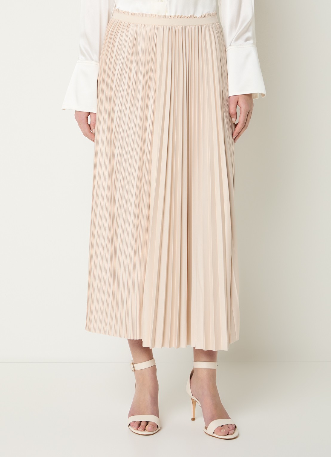 Max & Co Pagella midi rok met plissé - detail beige