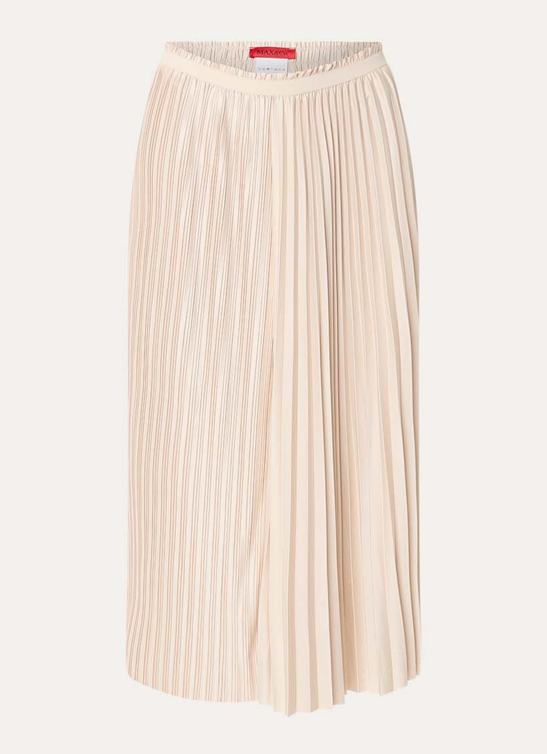 Max & Co Pagella midi rok met plissé - voorkant 3 beige