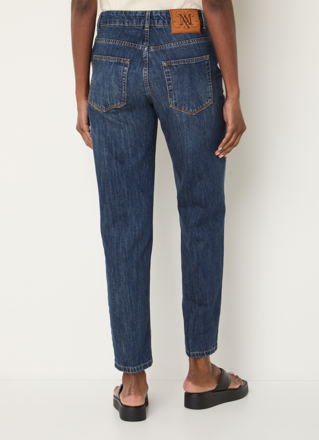 Max & Co Panetto mid waist slim fit jeans met donkere wassing - achterkant 5 indigo