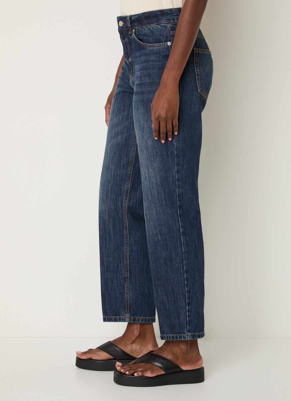 Max & Co Panetto mid waist slim fit jeans met donkere wassing - detail 4 indigo