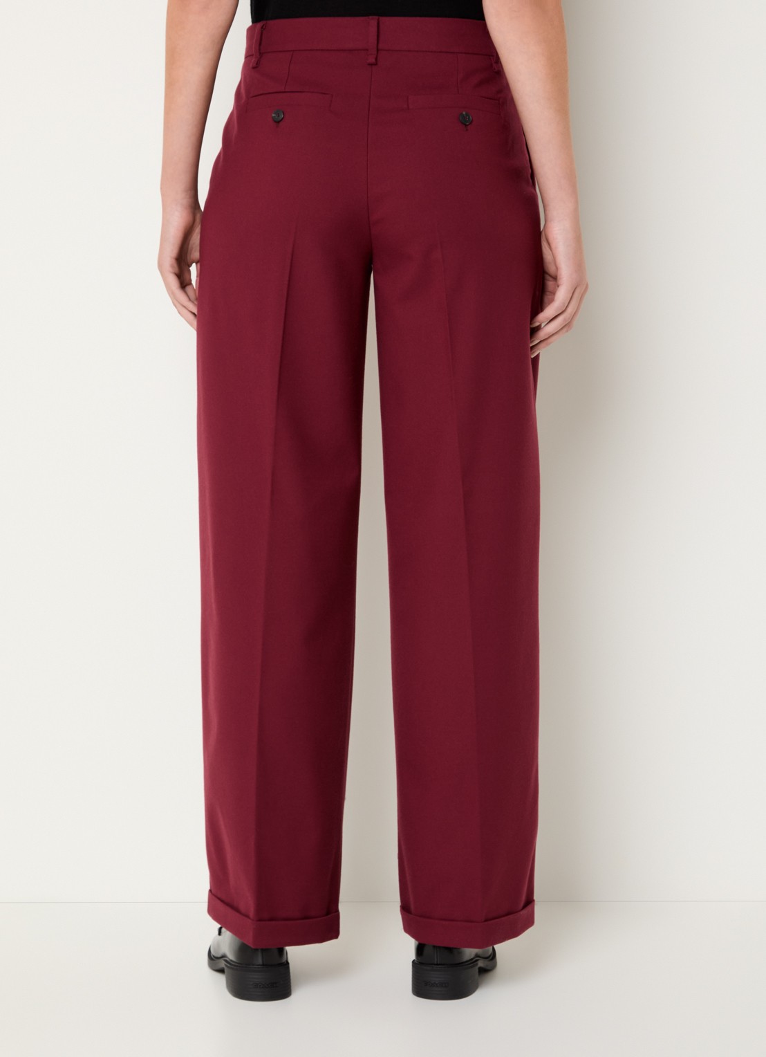 Max & Co Sacca high waist loose fit pantalon met steekzakken - achterkant 3 bordeauxrood