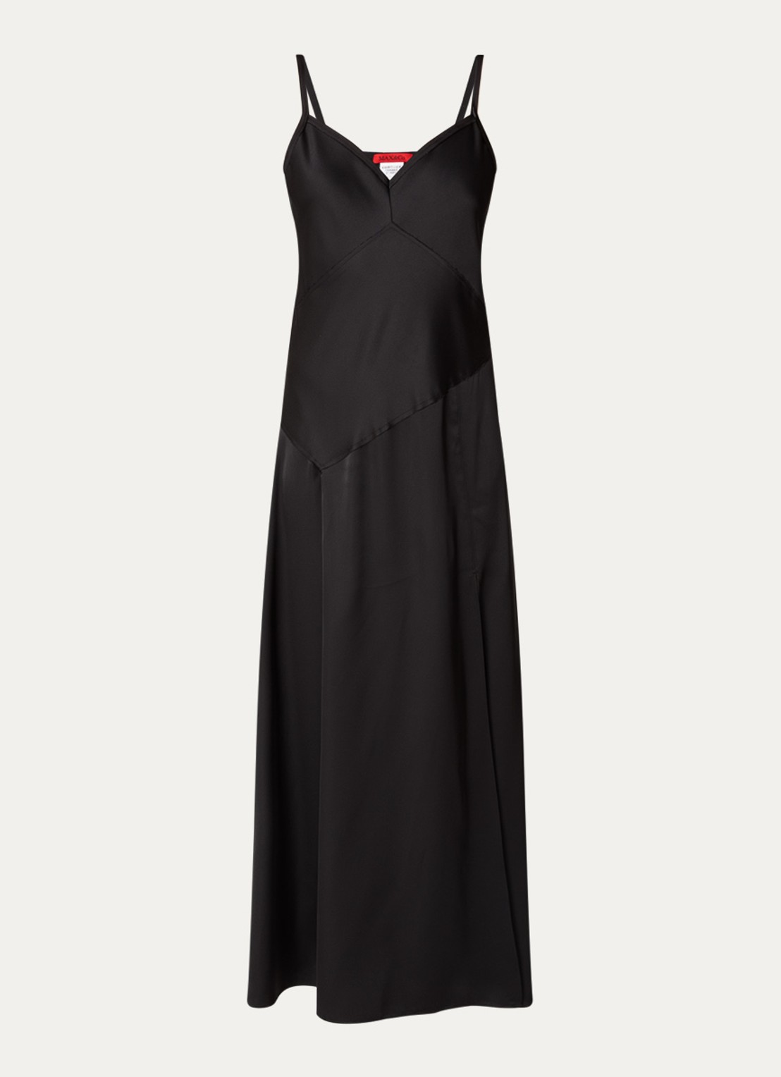 Max & Co Sasia maxi jurk van satijn met split - voorkant 3 zwart