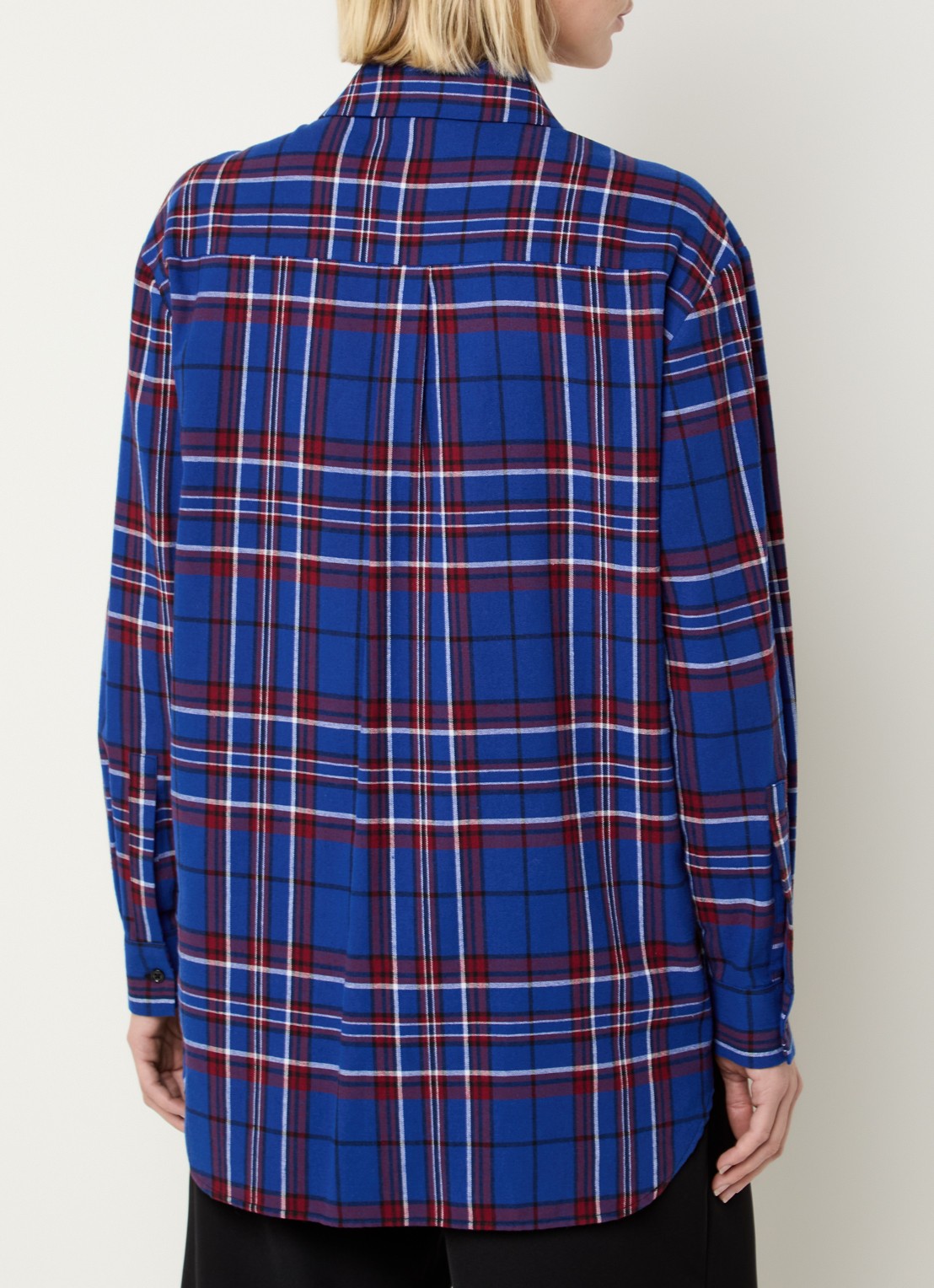 Max & Co Scoli blouse met ruitdessin en strass - achterkant 3 kobaltblauw