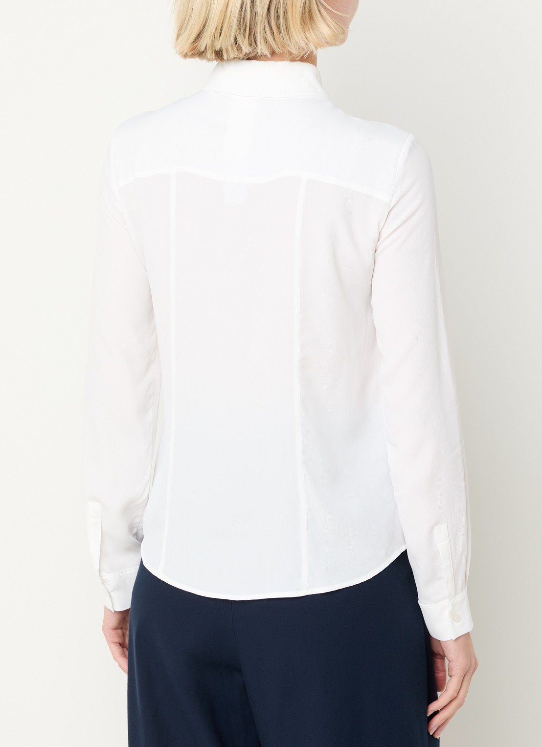 Max & Co Semi-transparante blouse met sjaalkraag - achterkant wit