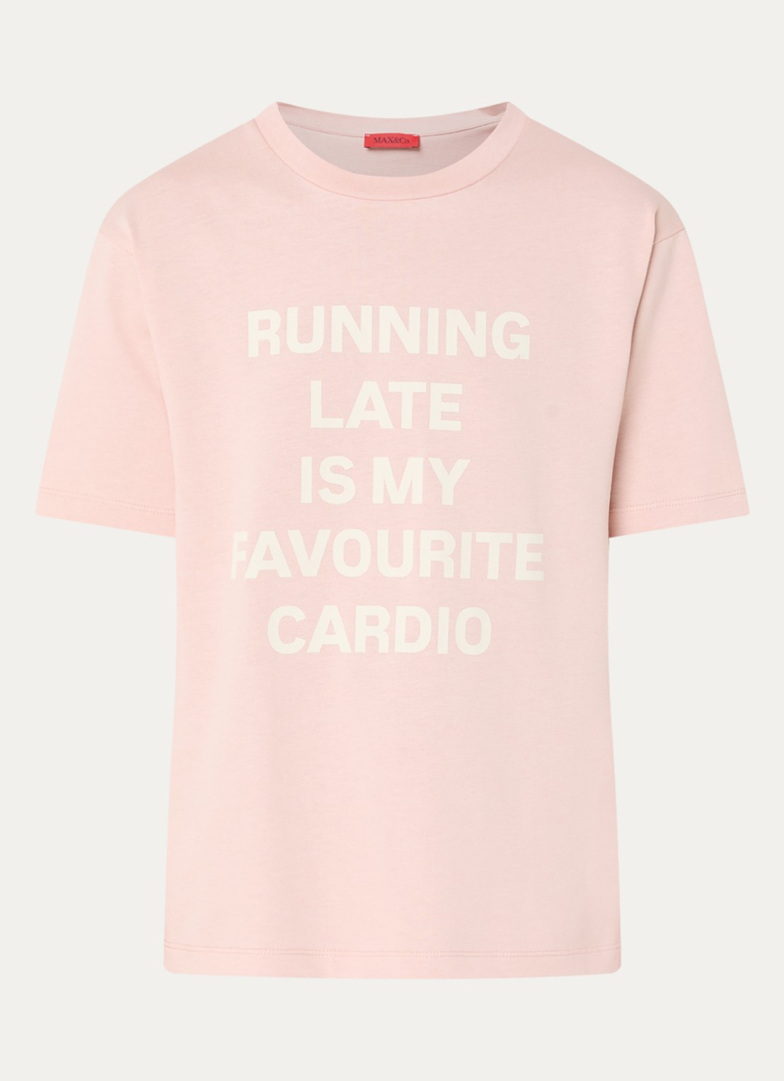 Max & Co T-shirt met print - voorkant 2 lichtroze