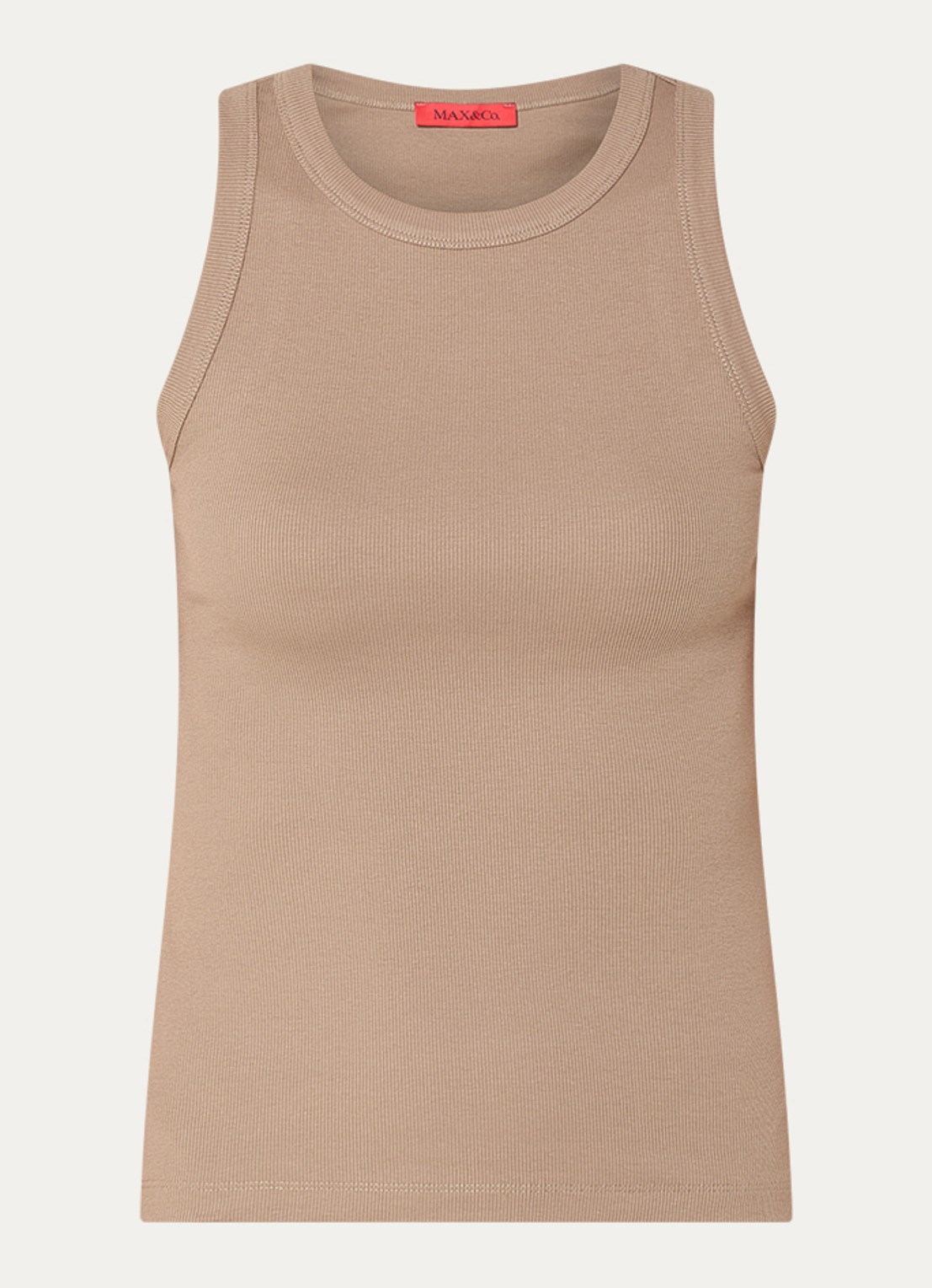 Max & Co Tanktop met ronde hals - voorkant 2 donkerbeige