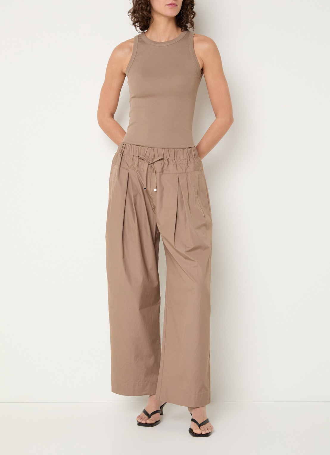 Max & Co Tanktop met ronde hals - voorkant 3 donkerbeige