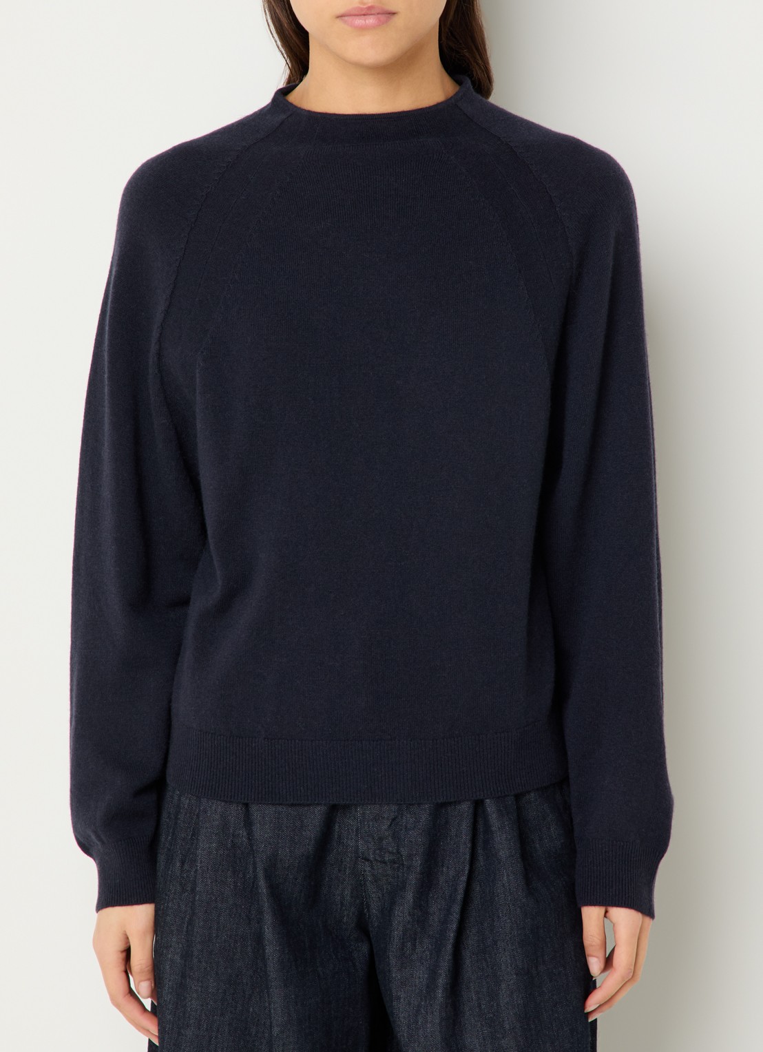 Max & Co Yoro fijngebreide pullover in kasjmierblend - detail 4 donkerblauw