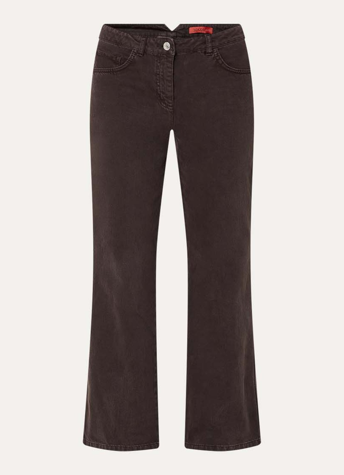 Max & Co Zinia high waist straight leg jeans met gekleurde wassing - voorkant 4 donkerbruin