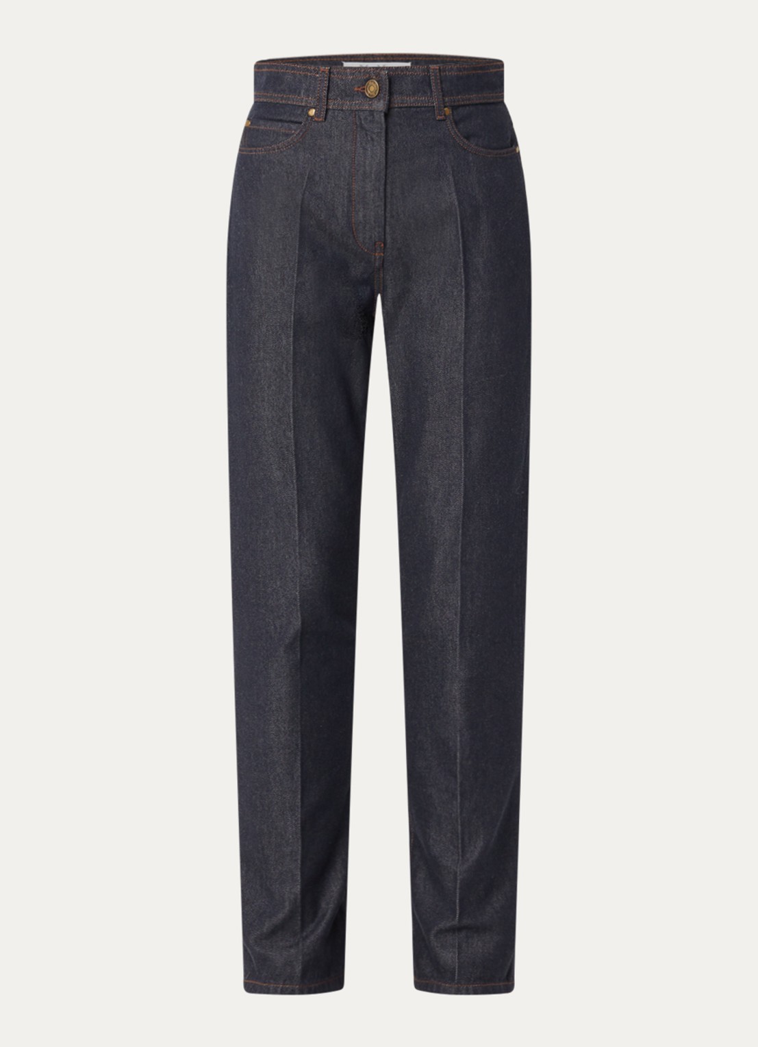 Max Mara Abbono high waist slim fit jeans met donkere wassing - voorkant indigo