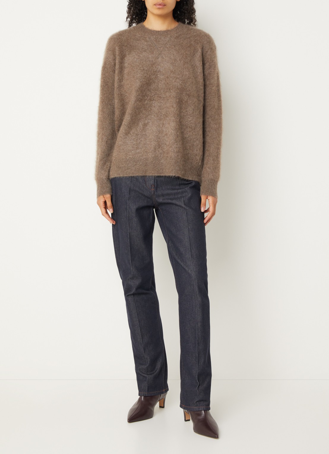 Max Mara Abbono high waist slim fit jeans met donkere wassing - voorkant 2 indigo