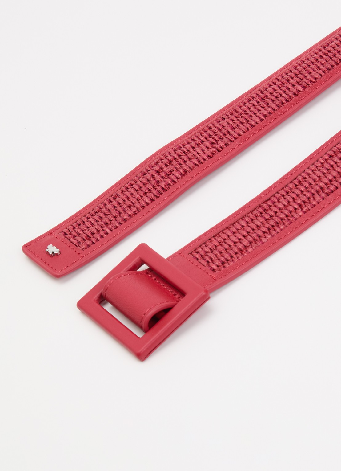 Max Mara Abocca riem met structuur - detail 2 cranberryrood