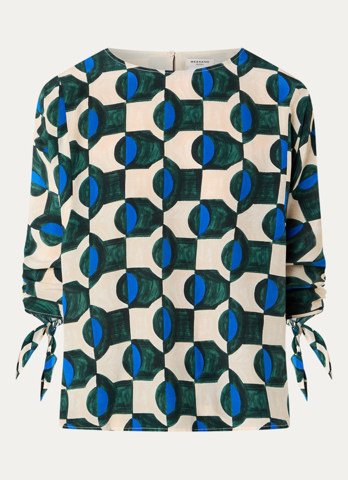 Max Mara Adone tuniek van zijde met print - voorkant 3 groen