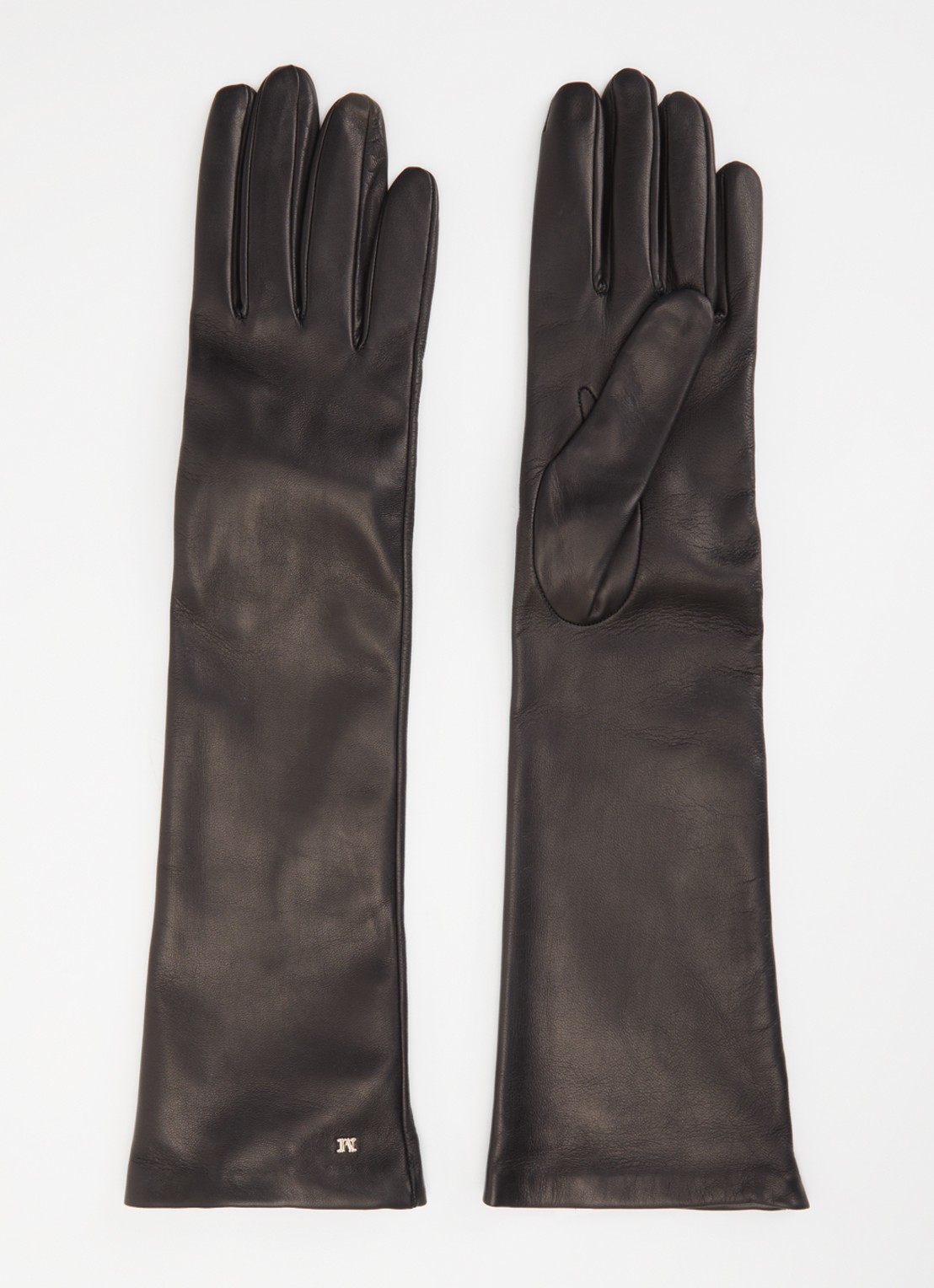 Max Mara Afidee handschoen van lamsleer - voorkant zwart