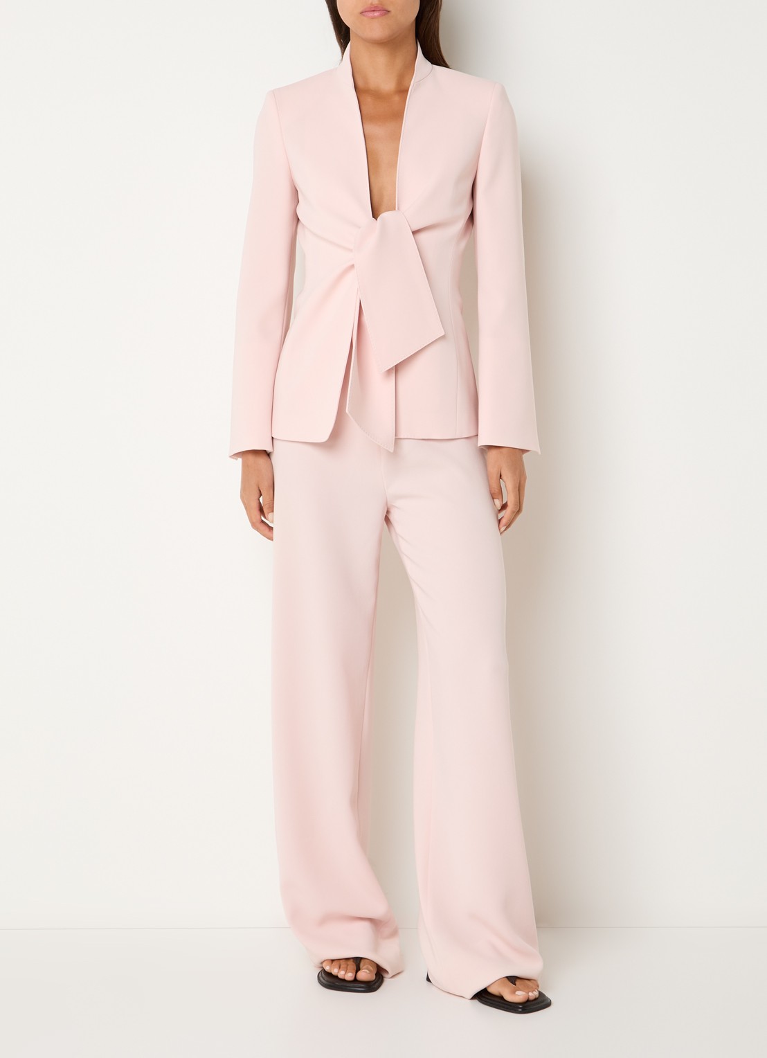 Max Mara Alaggio high waist loose fit pantalon - voorkant 2 lichtroze
