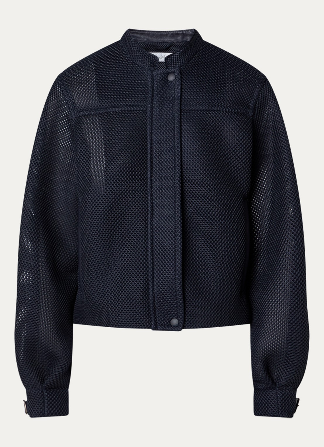 Max Mara Alcamo jack van mesh met steekzakken - voorkant 3 donkerblauw