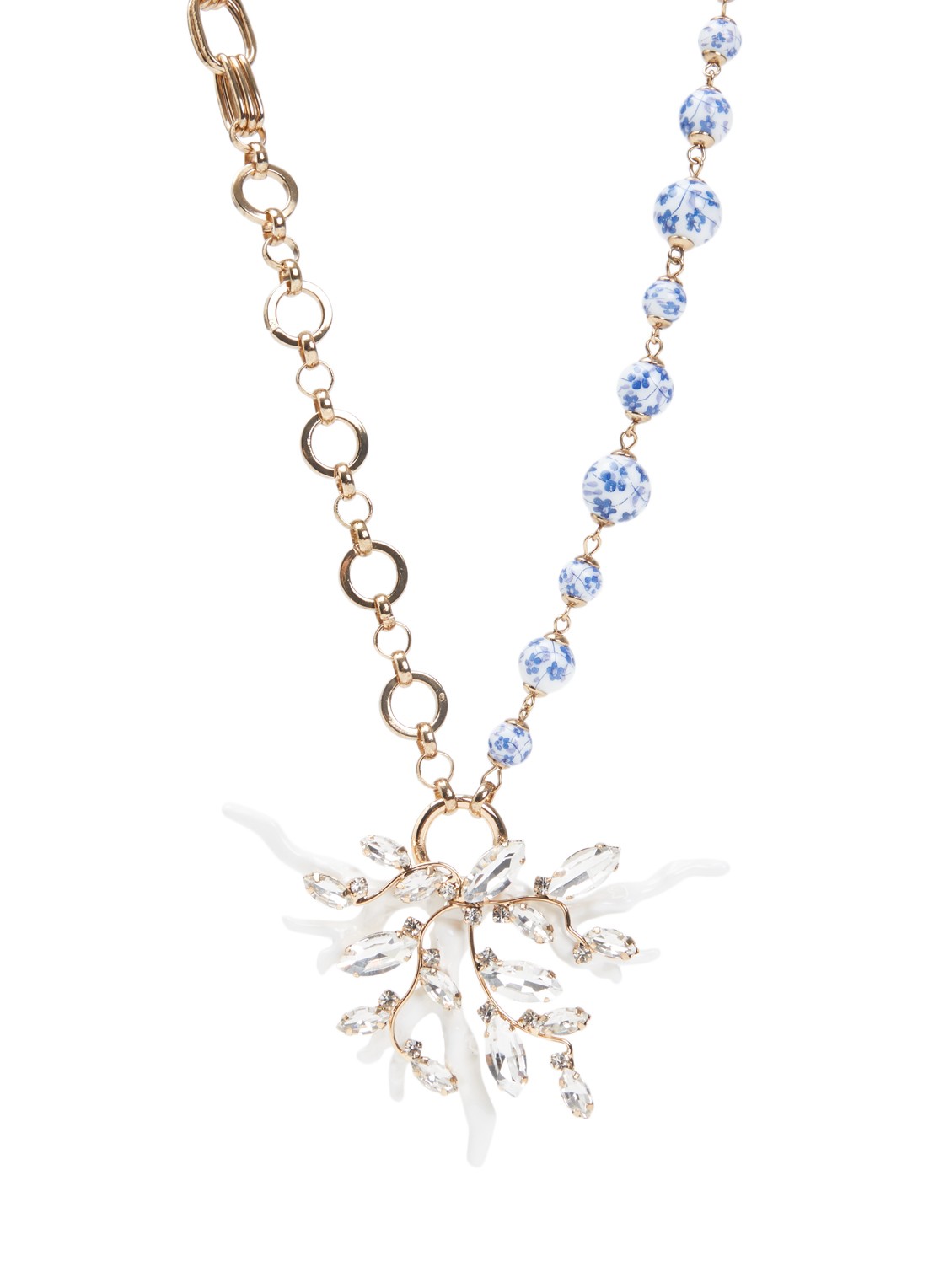 Max Mara Astadia ketting met kristal - voorkant goud