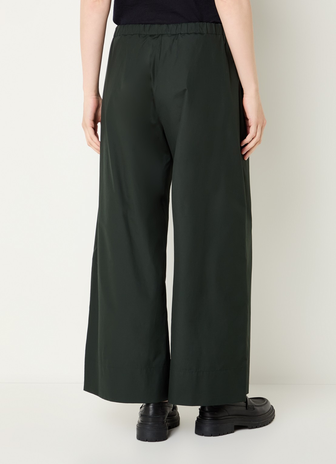 Max Mara Aureo high waist wide fit broek met strikceintuur - achterkant 4 groen