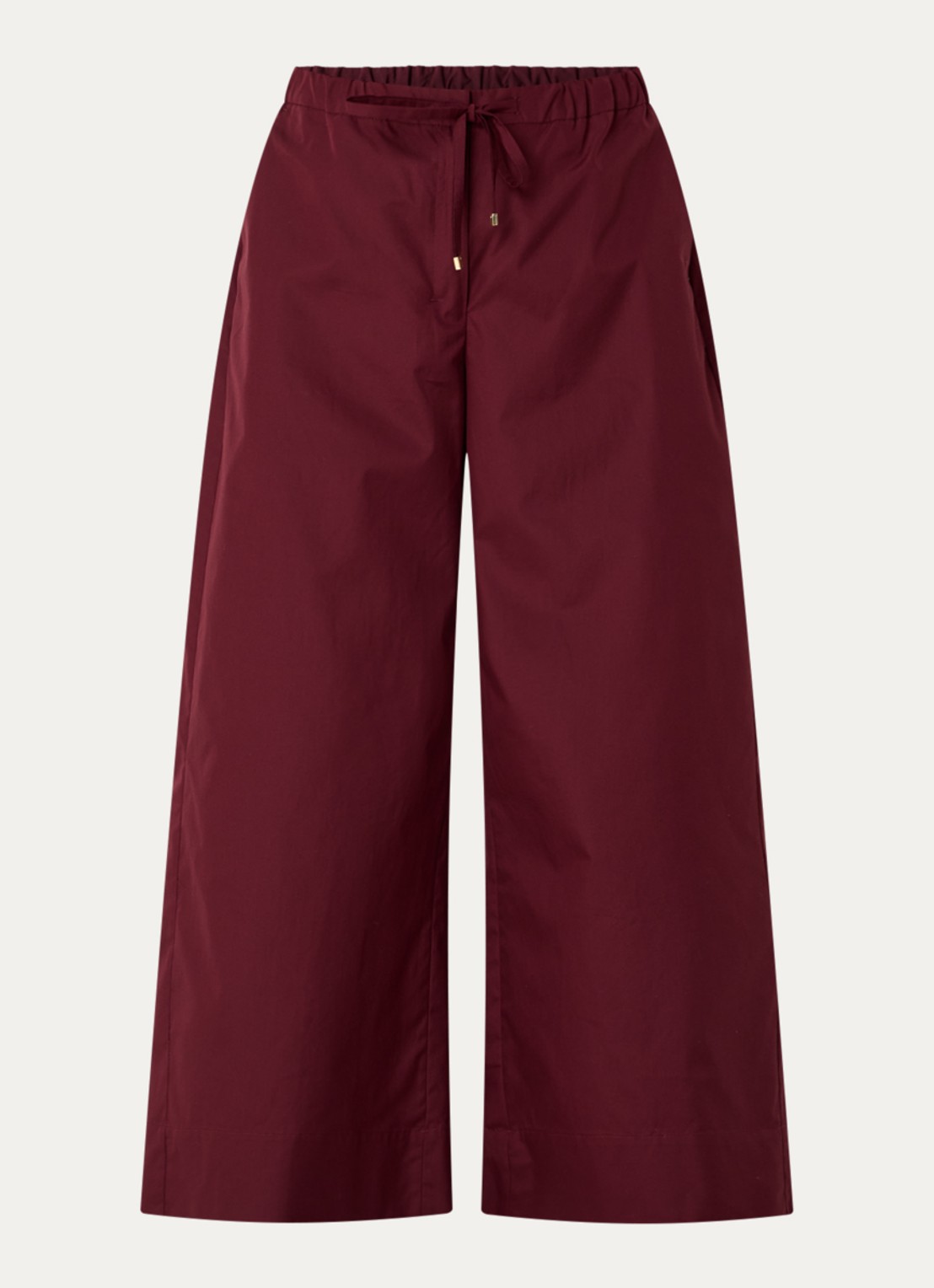 Max Mara Aureo high waist wide fit broek met strikceintuur - voorkant 3 bordeauxrood
