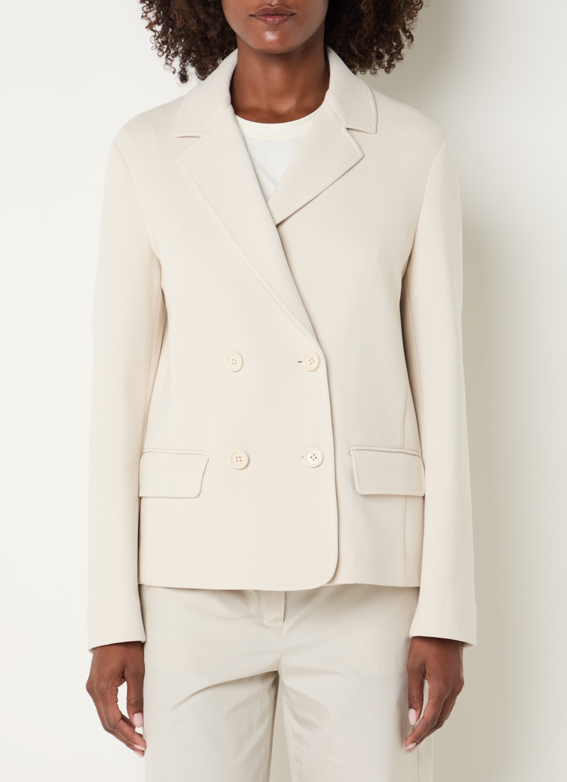 Max Mara Badia double-breasted blazer met klepzakken - detail 4 beige