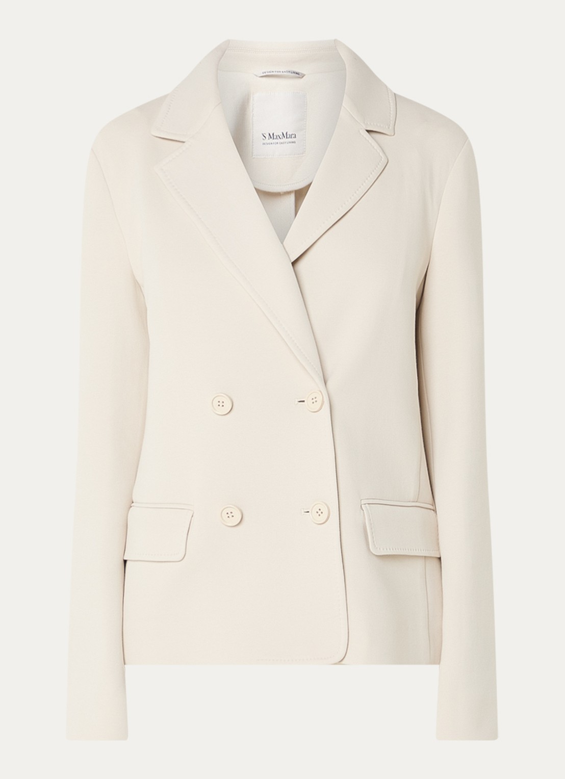 Max Mara Badia double-breasted blazer met klepzakken - voorkant beige