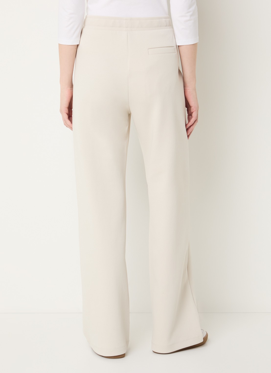Max Mara Bali high waist straight fit broek met steekzakken - achterkant 4 vanillegeel