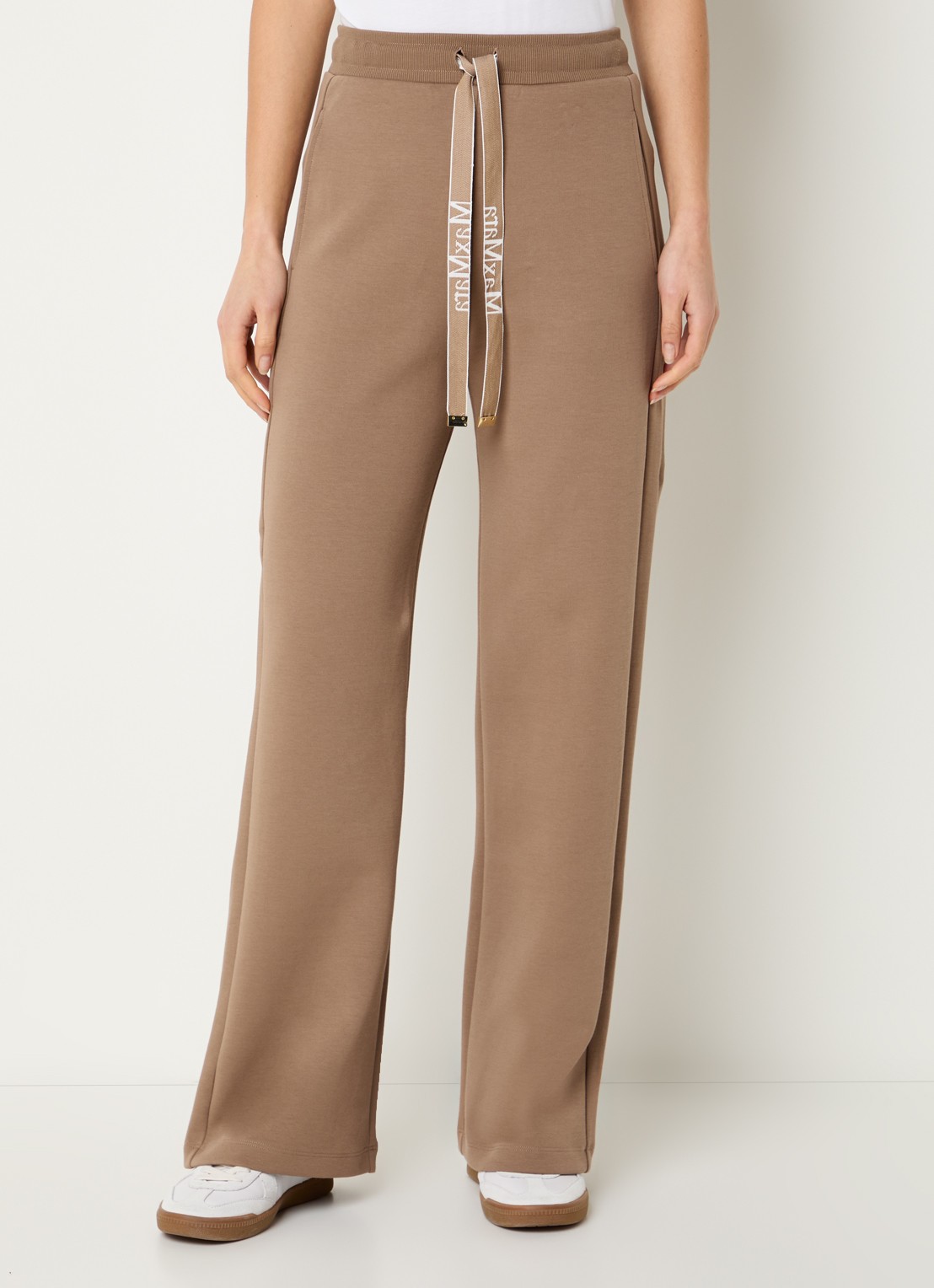 Max Mara Bali high waist straight fit broek met steekzakken - detail camel