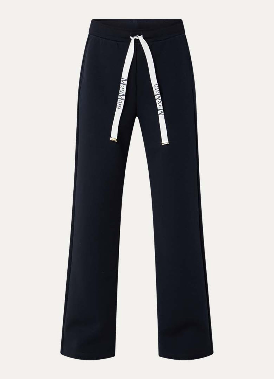 Max Mara Bali high waist straight fit broek met steekzakken - voorkant 2 donkerblauw
