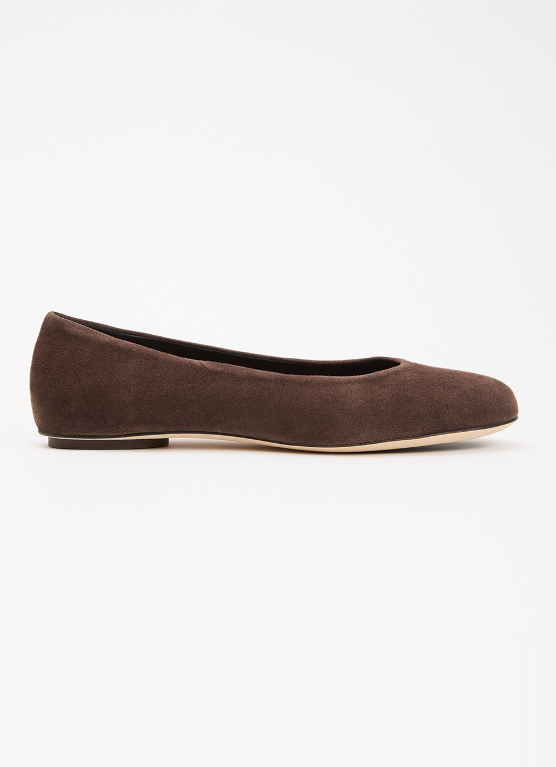 Max Mara Ballerina van suède - voorkant bruin